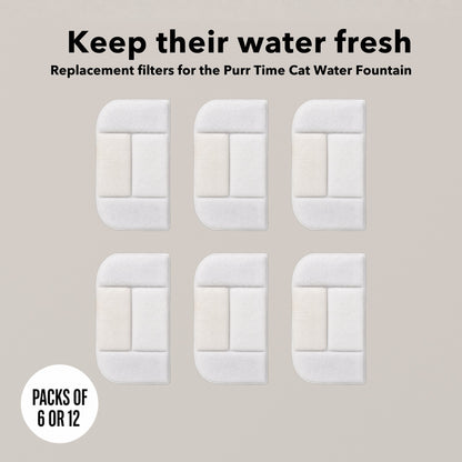 Six Purr Time replacement filters for the Cat Water Fountain